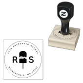 Fun Popsicle Gepersonaliseerd monogram Rubberstempel (Gestempeld)