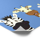 Fun poster met zebra giraffe koe voor kinderen (Hoek)