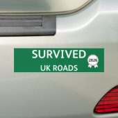 Fun Pothole Bumper Sticker SURVIVED UK ROADS 2026 (En voiture)