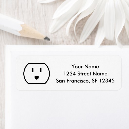 Fun power jack symbool custom Retour Adres Labels (Insitu)