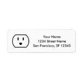 Fun power jack symbool custom Retour Adres Labels (Voorkant)