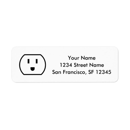 Fun power jack symbool custom Retour Adres Labels (Voorkant)