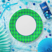 Fun Prints Navy Green Dinnerware Papieren Bordje (Feest)