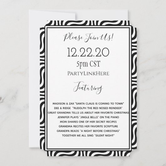 Fun Programme Vacances Virtuelles Invitation (Dos)