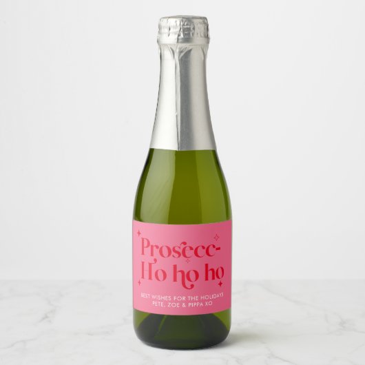 Fun Prosecco - Etiket voor kerstwijn op maat (Voorkant)