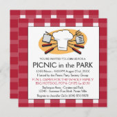 Fun Pset Tablecloth Summer Picnic BBQ-uitnodiging Kaart (Voorkant / Achterkant)