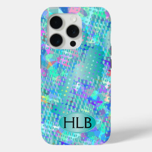 Fun Psychedelic Blues met een Splatter van Blauwe  iPhone 15 Pro Case