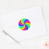 Fun psychedelic bright rainbow-draaikop ronde sticker (Envelop)
