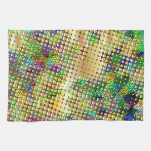 Fun Psychedelic met een Splatter of Gold Stippen Theedoek