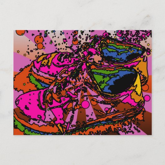 Fun Psychedelic Sneakers Briefkaart (Voorkant)
