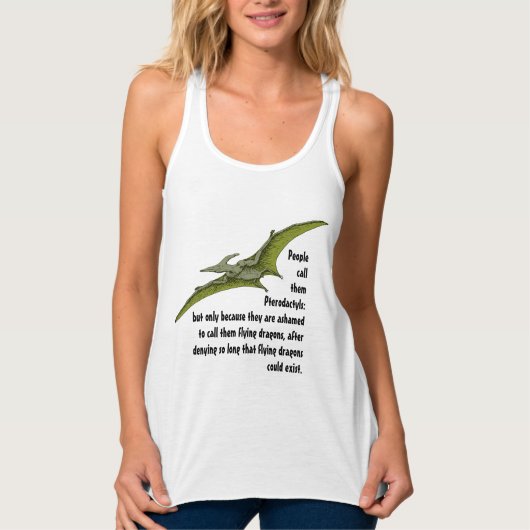 Fun Pterodactyl Dragon Dinosaur Tanktop (Voorkant)