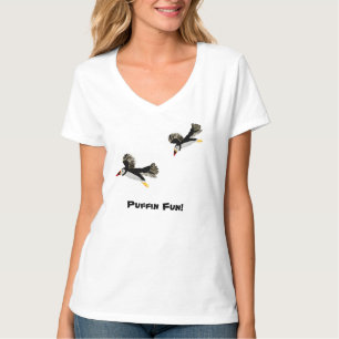 Fun Puffin Bird Art T-shirt