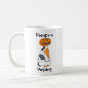 Fun Pumpkin Patches Halloween Calico Cat Cartoon Koffiemok