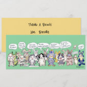 Fun Pun Bunnies Bedankt Custom Flat Kaart (Voorkant / Achterkant)