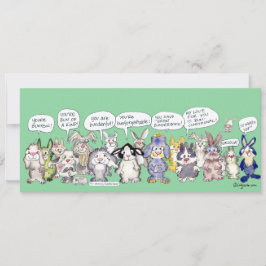 Fun Pun Bunnies Bedankt Custom Flat Kaart