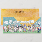 Fun Pun Bunnies Easter Custom Flat Kaart (Voorkant / Achterkant)