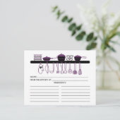 Fun Purple Kitchen Gadgets Bridal Recette Cartes (Debout devant)