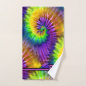 Fun Purple Vert Orange Rétro Teint Teinture Monogr (Serviette à main)