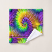 Fun Purple Vert Orange Rétro Teint Teinture Monogr (Gant de toilette)