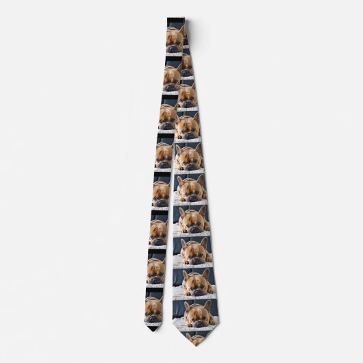 Fun Querky Cute French Bulldog Cravate (Dos)