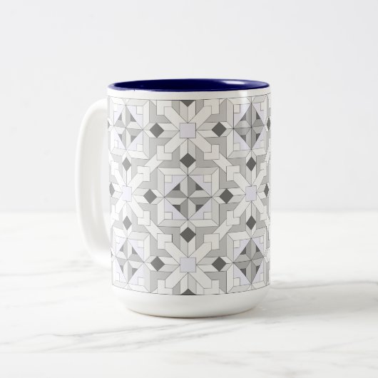 Fun Quilt 2 - Patterned Coffee Mok (Voorkant links)