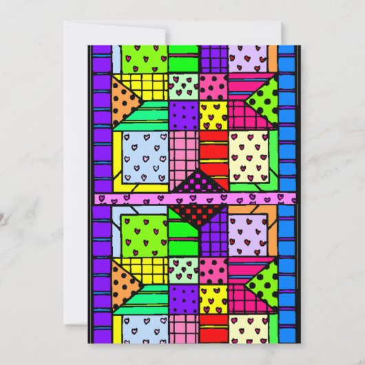 Fun Quilt Invitation à la fête d'anniversaire (Dos)