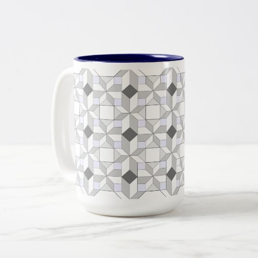 Fun Quilt Pattern Coffee Mok (Voorkant links)