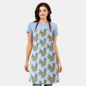 Fun Quirky Hen Chicken Doodle Pattern Blue Schort (Gedragen)