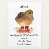 Fun Quote Cute Waterverf Duck Custom Year Planner (Voorkant)