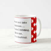 Fun Quote Red Gingham Modern Koffiemok (Voorkant rechts)