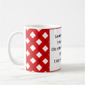 Fun Quote Red Gingham Modern Koffiemok (Links)