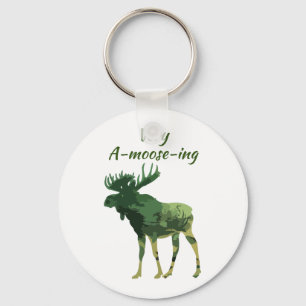 Fun Quote vind dit vloeiende Moose T-Shirt Sleutelhanger