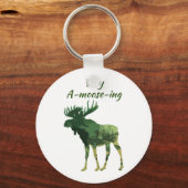 Fun Quote vind dit vloeiende Moose T-Shirt Sleutelhanger (Voorkant)