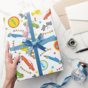 Fun Race-autopatroonjongens: verpakkingspapier Cadeaupapier