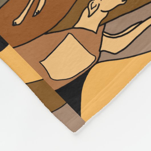 Fun Racing Greyhound Abstracte Fleece Blanket (Hoek)