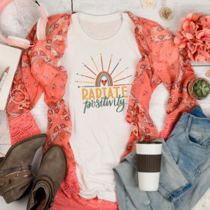 Fun Radiate Positivity Inspirativiteit Regenboog T-shirt
