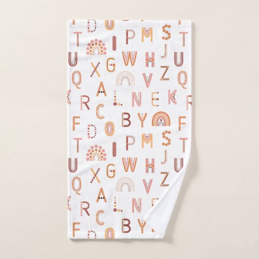 Fun Rainbow Alphabet Pattern Bad Handdoek (Handdoek)