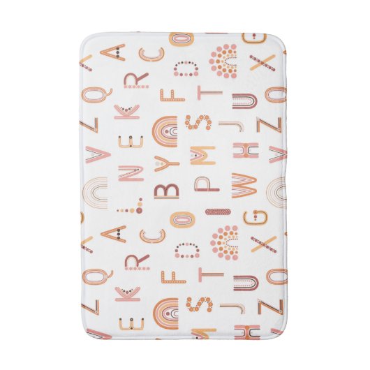 Fun Rainbow Alphabet Pattern Badmat (Voorkant Verticaal)