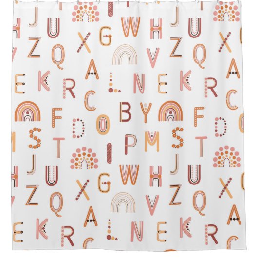 Fun Rainbow Alphabet Pattern Douchegordijn (Voorkant)