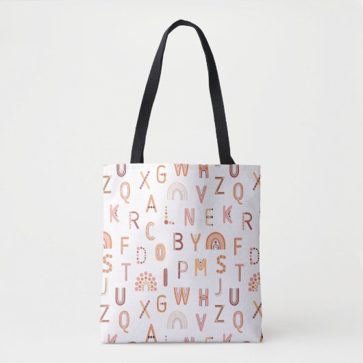 Fun Rainbow Alphabet Pattern Draagtas (Voorkant)