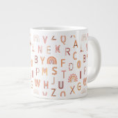 Fun Rainbow Alphabet Pattern Extra Grote Beker (Voorkant rechts)