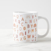 Fun Rainbow Alphabet Pattern Extra Grote Beker (Rechts)