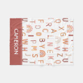 Fun Rainbow Alphabet Pattern Fleece Deken (Voorkant (Horizontaal))