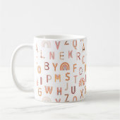 Fun Rainbow Alphabet Pattern Koffiemok (Links)