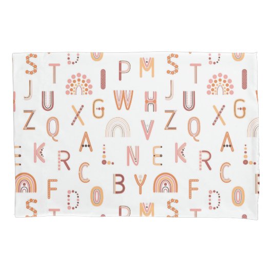 Fun Rainbow Alphabet Pattern Kussensloop (Voorkant)