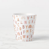 Fun Rainbow Alphabet Pattern Latte Mok (Voorkant)
