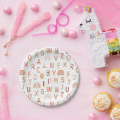 Fun Rainbow Alphabet Pattern Papieren Bordje (Feest)