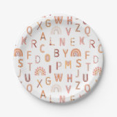 Fun Rainbow Alphabet Pattern Papieren Bordje (Voorkant)