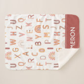 Fun Rainbow Alphabet Pattern Sherpa Deken (Voorkant (horizontaal))