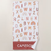 Fun Rainbow Alphabet Pattern Strandlaken (Voorkant)